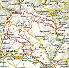 Abgrenzung der Landschaft "Grabfeld" (13801) Abgrenzung der Landschaft "Grabfeld" (13801)