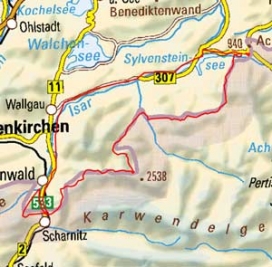 Abgrenzung der Landschaft "Vorkarwendel" (1400)