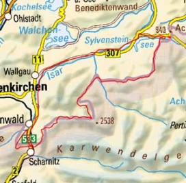 Abgrenzung der Landschaft "Vorkarwendel" (1400) Abgrenzung der Landschaft "Vorkarwendel" (1400)