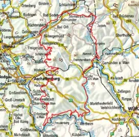 Abgrenzung der Landschaft "Sandsteinspessart" (14100)