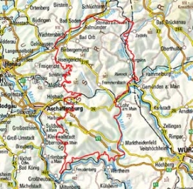 Abgrenzung der Landschaft "Sandsteinspessart" (14100) Abgrenzung der Landschaft "Sandsteinspessart" (14100)