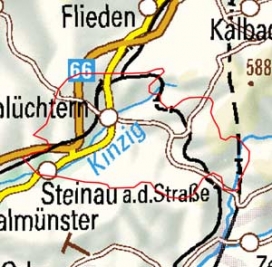 Abgrenzung der Landschaft "Schlüchterner Becken" (14104)