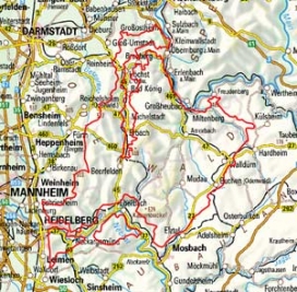 Abgrenzung der Landschaft "Sandsteinodenwald" (14401) Abgrenzung der Landschaft "Sandsteinodenwald" (14401)