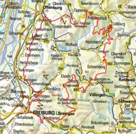 Abgrenzung der Landschaft "Mittlerer Schwarzwald" (15301)