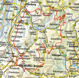 Abgrenzung der Landschaft "Mittlerer Schwarzwald" (15301)
