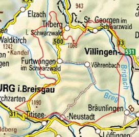 Abgrenzung der Landschaft "Mittlere Schwarzwald Ostabdachung" (15401)