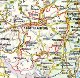 Abgrenzung der Landschaft "Pfälzerwald" (17000)
