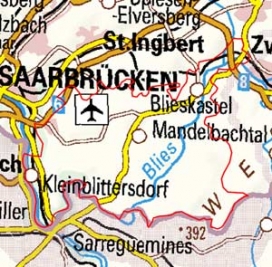 Abgrenzung der Landschaft "Bliesgau" (18100)