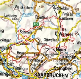 Abgrenzung der Landschaft "Prims-Blies-Hügelland" (19001) Abgrenzung der Landschaft "Prims-Blies-Hügelland" (19001)