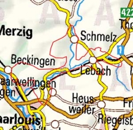 Abgrenzung der Landschaft "Prims-Theel-Tal" (19003)