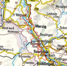 Abgrenzung der Landschaft "Mittleres Saartal" (19005)