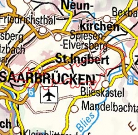 Abgrenzung der Landschaft "Saarbrücken-Kirkeler-Wald" (19102)