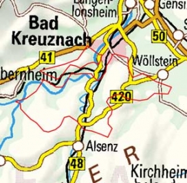 Abgrenzung der Landschaft "Bergland von Münster am Stein" (19305)