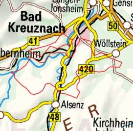 Abgrenzung der Landschaft "Bergland von Münster am Stein" (19305) Abgrenzung der Landschaft "Bergland von Münster am Stein" (19305)