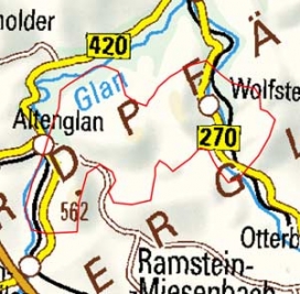 Abgrenzung der Landschaft "Potzberg-Königsberger-Kuppenland" (19306)