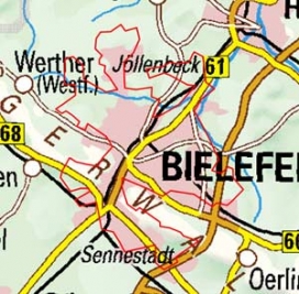 Abgrenzung der Landschaft "Bielefeld Brackwede" (207) Abgrenzung der Landschaft "Bielefeld Brackwede" (207)