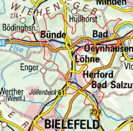 Abgrenzung der Landschaft "Bünde-Bad Oeynhausen-Herford-Bad Salzuflen" (208)