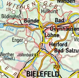 Abgrenzung der Landschaft "Bünde-Bad Oeynhausen-Herford-Bad Salzuflen" (208) Abgrenzung der Landschaft "Bünde-Bad Oeynhausen-Herford-Bad Salzuflen" (208)