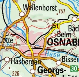 Abgrenzung der Landschaft "Osnabrück" (209) Abgrenzung der Landschaft "Osnabrück" (209)