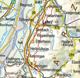 Abgrenzung der Landschaft "Lahr-Emmendinger Vorberge" (21100) Abgrenzung der Landschaft "Lahr-Emmendinger Vorberge" (21100)
