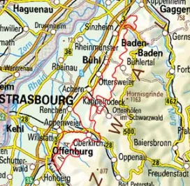 Abgrenzung der Landschaft "Ortenau-Bühler Vorberge" (21200)