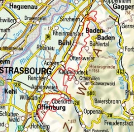 Abgrenzung der Landschaft "Ortenau-Bühler Vorberge" (21200)
