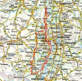 Abgrenzung der Landschaft "Vorderpfälzer Tiefland" (22101)