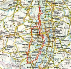 Abgrenzung der Landschaft "Vorderpfälzer Tiefland" (22101) Abgrenzung der Landschaft "Vorderpfälzer Tiefland" (22101)