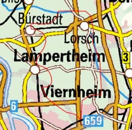 Abgrenzung der Landschaft "Käfertal-Viernheimer Sand und Lampertheimer Sand" (22502) Abgrenzung der Landschaft "Käfertal-Viernheimer Sand und Lampertheimer Sand" (22502)