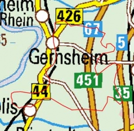 Abgrenzung der Landschaft "Jägersburg-Gernsheimer Wald" (22504) Abgrenzung der Landschaft "Jägersburg-Gernsheimer Wald" (22504)