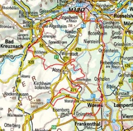 Abgrenzung der Landschaft "Rheinhessen" (22701)