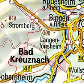 Abgrenzung der Landschaft "Unteres Nahehügelland" (22801)