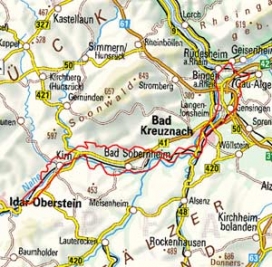 Abgrenzung der Landschaft "Nahetal" (22802)