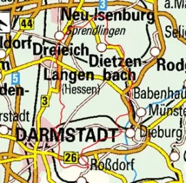 Abgrenzung der Landschaft "Messeler Hügelland" (23000)