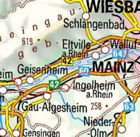 Abgrenzung der Landschaft "Mainz-Ingelheimer Rheinebene" (23701) Abgrenzung der Landschaft "Mainz-Ingelheimer Rheinebene" (23701)