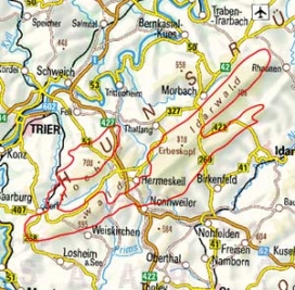 Abgrenzung der Landschaft "Hoch- und Idarwald" (24200)