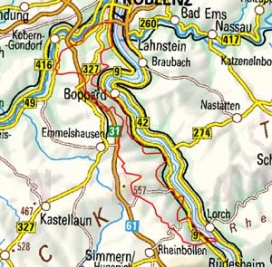 Abgrenzung der Landschaft "Rheinhunsrück" (24400) Abgrenzung der Landschaft "Rheinhunsrück" (24400)