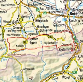Abgrenzung der Landschaft "Mangfallgebirge" (2500) Abgrenzung der Landschaft "Mangfallgebirge" (2500)