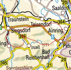 Abgrenzung der Landschaft "Westliche Salzburger Alpen" (2701)