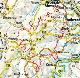 Abgrenzung der Landschaft "Hocheifel" (27100) Abgrenzung der Landschaft "Hocheifel" (27100)