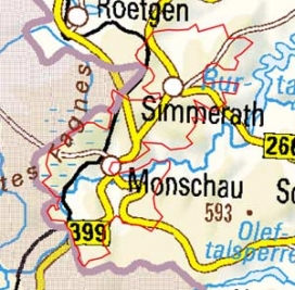 Abgrenzung der Landschaft "Monschauer Heckenland" (28202) Abgrenzung der Landschaft "Monschauer Heckenland" (28202)