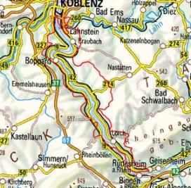 Abgrenzung der Landschaft "Oberes Mittelrheintal" (29000)