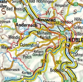 Abgrenzung der Landschaft "Mittelrheinisches Becken" (29101) Abgrenzung der Landschaft "Mittelrheinisches Becken" (29101)