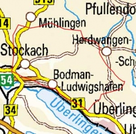 Abgrenzung der Landschaft "Östliches Stockacher Bergland" (3002)
