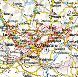Abgrenzung der Landschaft "Verdichtungsraum Saar" (301)