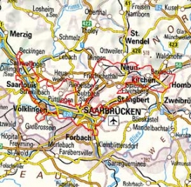Abgrenzung der Landschaft "Verdichtungsraum Saar" (301) Abgrenzung der Landschaft "Verdichtungsraum Saar" (301)