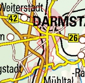 Abgrenzung der Landschaft "Darmstadt" (304) Abgrenzung der Landschaft "Darmstadt" (304)