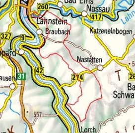 Abgrenzung der Landschaft "Mittelrheintaunus" (30403)