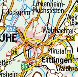 Abgrenzung der Landschaft "Karlsruhe" (306) Abgrenzung der Landschaft "Karlsruhe" (306)