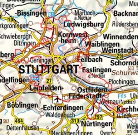 Abgrenzung der Landschaft "Stuttgart" (307) Abgrenzung der Landschaft "Stuttgart" (307)